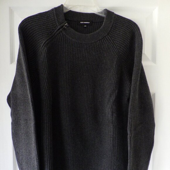 525 AMERICA Sweater Women's Size Small Dark Grey 1/4 Zip Long Sleeve - Picture 1 of 9